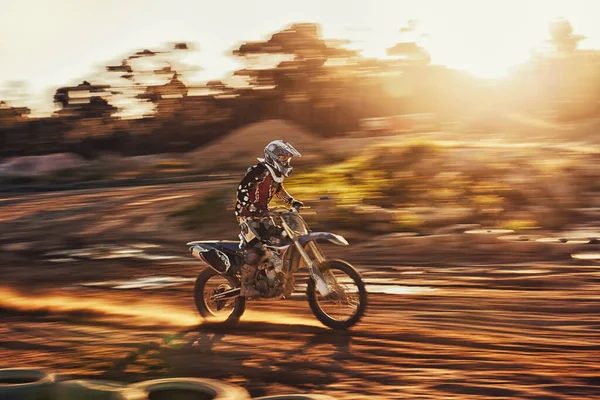 Está Hora Rasgar Esta Pista Motocross Piloto Ação Pista — Fotografia de Stock