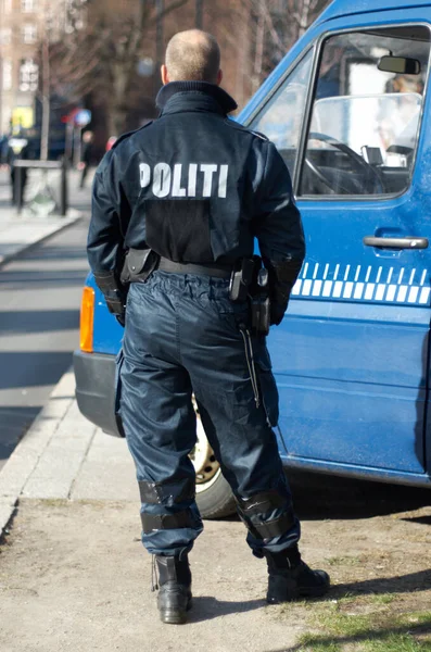 Policía Furgoneta Seguridad Ciudad Dinamarca Para Seguridad Vial Servicio Patrulla — Foto de Stock