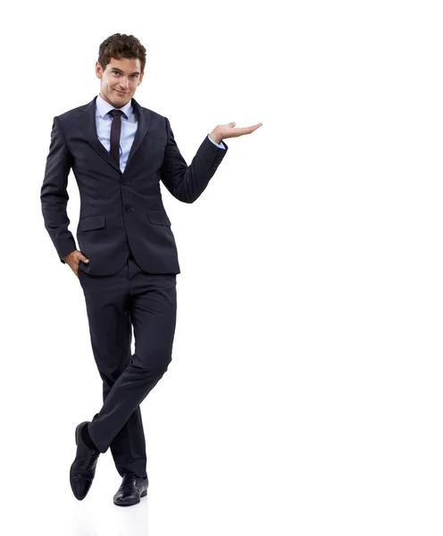 Why Put Your Message Here Studio Shot Well Dressed Businessman — Stock Photo, Image