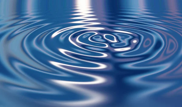 Liquid Ripples Vfx Blue Shiny Waves Substance Metallic Reflection Surface — Stock Photo, Image