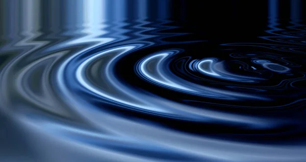 Canlandırılmış Vfx Gümüş Renkli Parlak Dalgalar Sıvı Mavi Maddede Dalgalanmalar — Stok fotoğraf