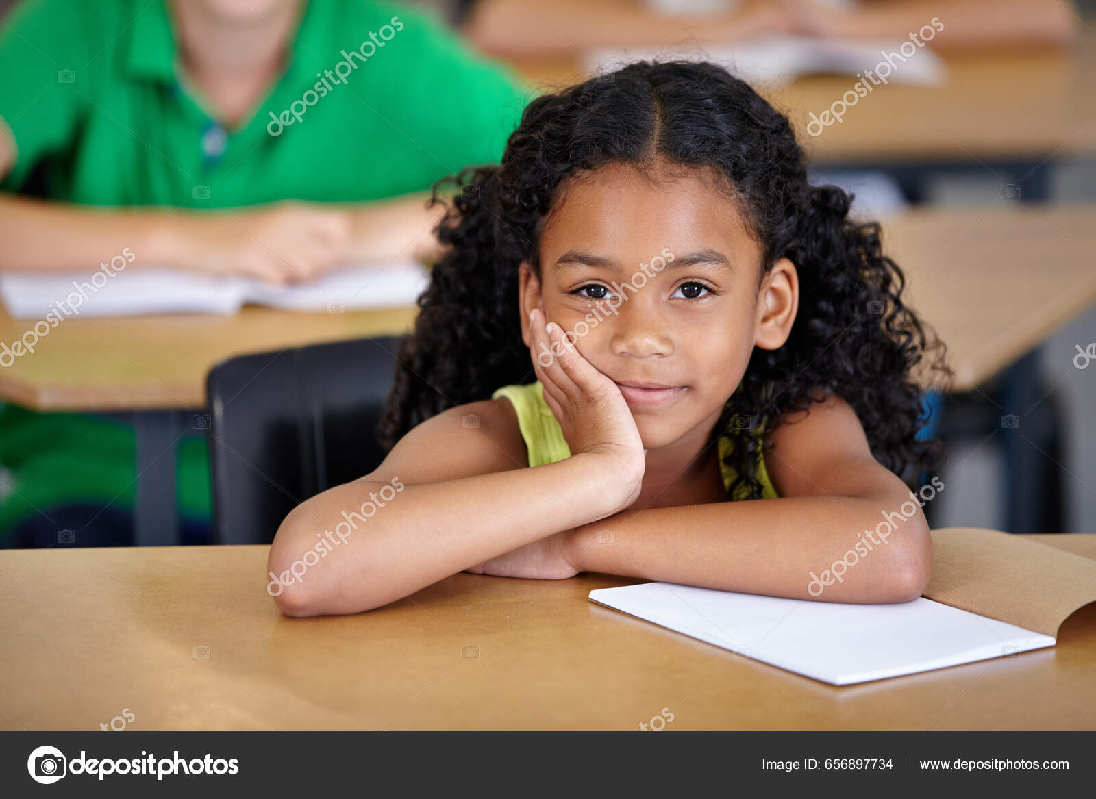 Portrait Kid Bored Student Classroom Book Ready Learn Study Class — Stock  Photo © PeopleImages.com #656897734, image size:1600x1167