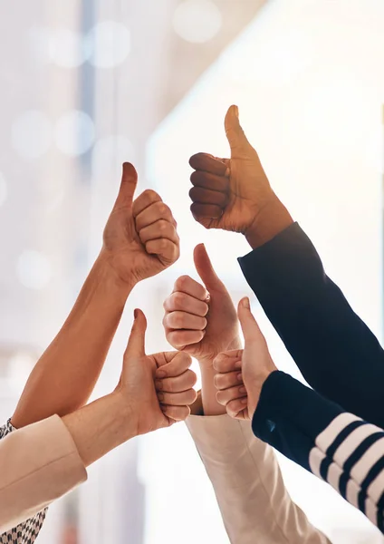Hands Collaboration Thumbs Business Team Office Together Motivation Success Teamwork — Stock Photo, Image