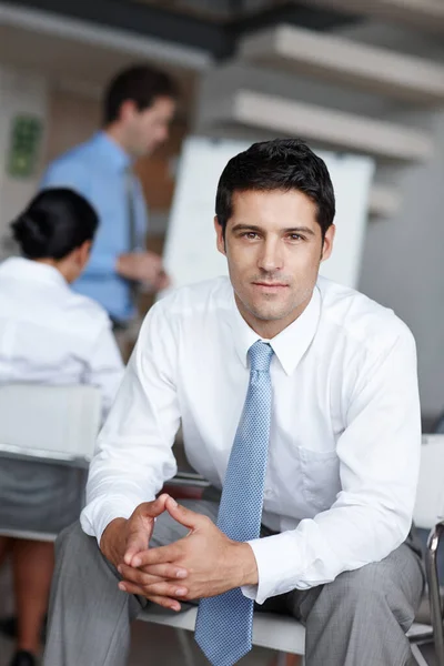 Corporate Business His Playground Young Business Executive Looking You Confidently — Stock Photo, Image