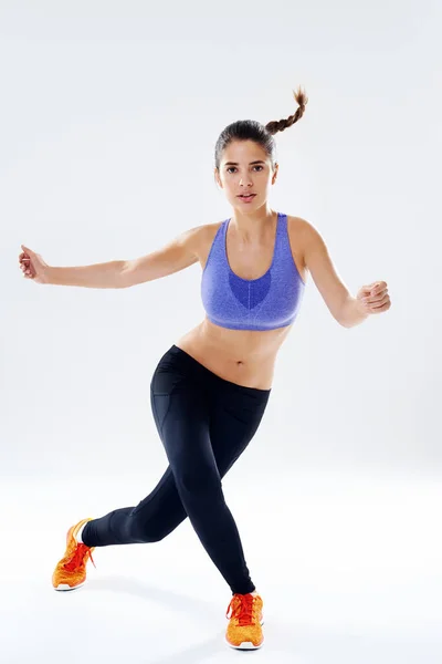 Working Sweat Studio Shot Attractive Young Woman Working Out — Stock Photo, Image