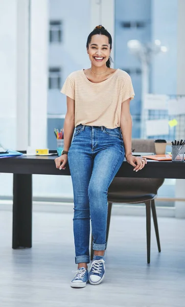 stock image She has exceptional creative talents to boast. Portrait of a young designer standing in an office