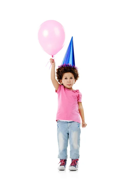 Час Щоб Вечірка Пішла Студійний Знімок Милої Маленької Дівчинки Капелюсі — стокове фото