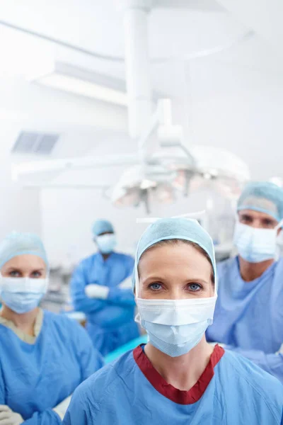 Always Help Heal Portrait Diverse Professional Medical Team Surgeons — Stock Photo, Image