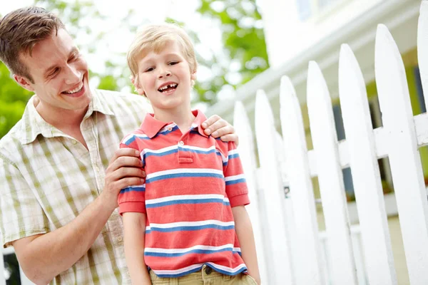 Spending Good Times His Father Happy Father Son Spending Some — Stock Photo, Image