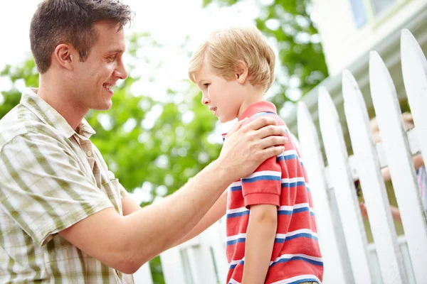 Teaching His Son Valuable Life Lessons Happy Father Son Spending — Stock Photo, Image