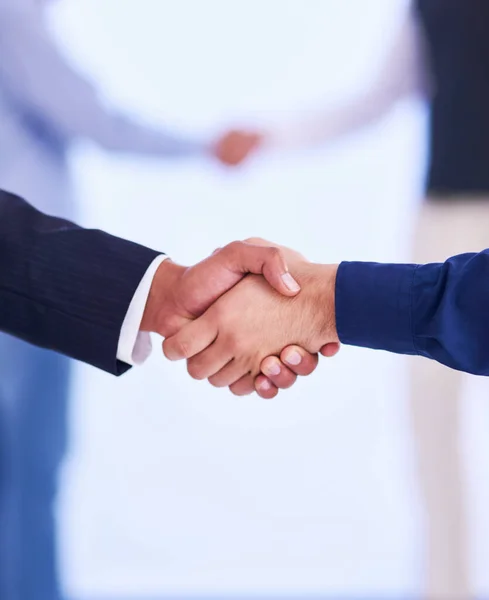 Handshake Partnership Business People Con Acuerdo Colaboración Acuerdo Dando Mano — Foto de Stock