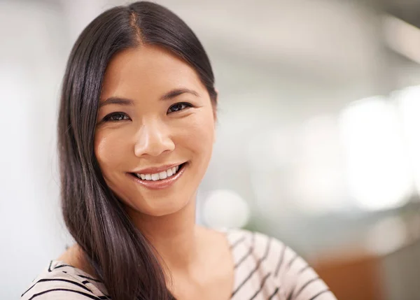 Shes Optimistic Her Future Company Attractive Young Asian Businesswoman Looking Stock Image