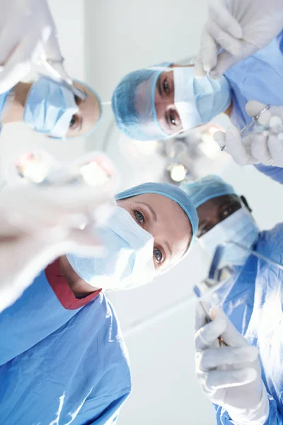 Procedimento Precisão Visão Dos Pacientes Cirurgiões Médicos Médicos Operando — Fotografia de Stock