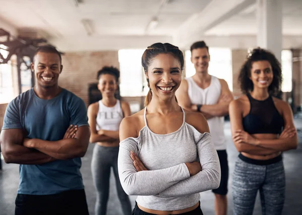 Squad Who Gyms Together Stays Together Group Happy Young People