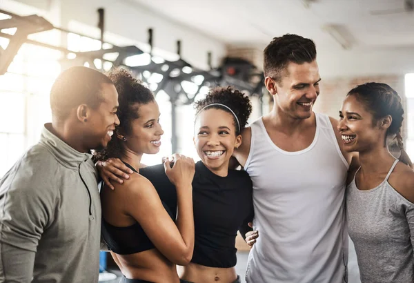 Squad Who Gyms Together Stays Together Group Happy Young People