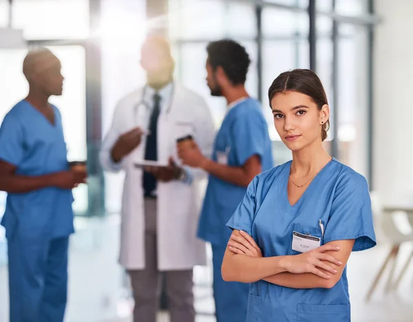 Dia Ela Será Melhor Médica Hospital Retrato Uma Jovem Médica — Fotografia de Stock
