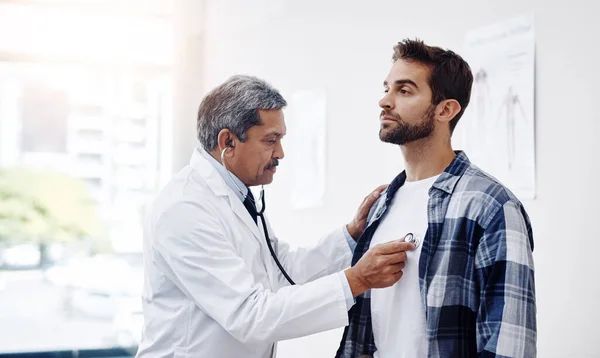 Healthcare Patient Doctor Stethoscope Checkup Help Wellness Hospital Medicine Health — Stock Photo, Image