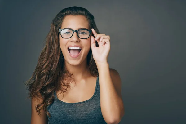 Life Too Short Wear Ugly Glasses Studio Shot Attractive Young — Stock Photo, Image