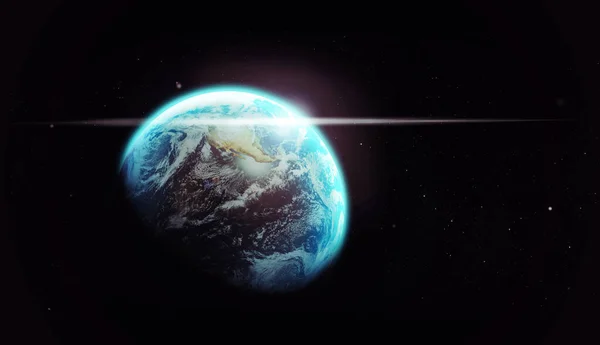 Tierra Mundo Planeta Espacio Oscuro Para Estudio Astronomía Ciencia Luz — Foto de Stock