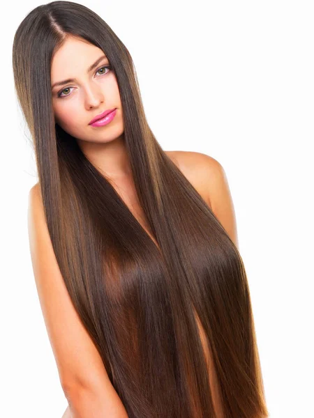 Nothing Makes Statement Smooth Silky Hair Studio Portrait Beautiful Young — Stock Photo, Image