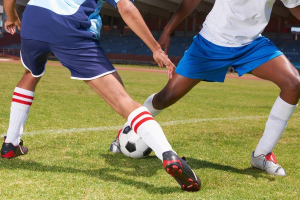 Sports Compétition Jeu Avec Des Chaussures Footballeur Pour Remise Forme — Photo