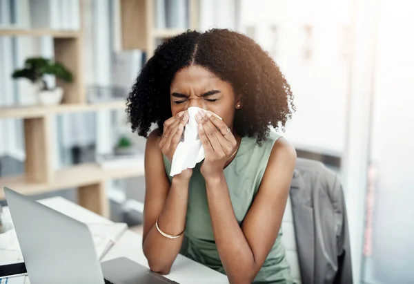 Burnu Dokusu Virüsü Olan Hasta Zenci Kadın Alerjisi Sorunu Hastalığı — Stok fotoğraf