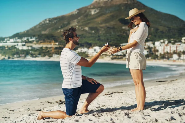 You Sunshine Forever Full Length Shot Young Man Proposing His — Stock Photo, Image