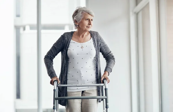 Own Your Independence Senior Woman Walking Assistance Walker — Stock Photo, Image