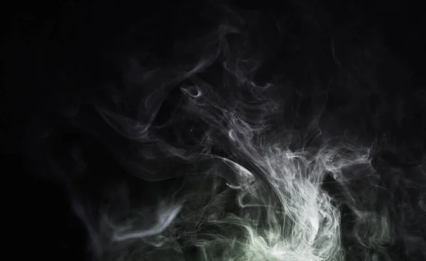 Rökrörelse Vit Bakgrund Och Studio Med Abstrakt Föroreningar Virvlar Utan — Stockfoto