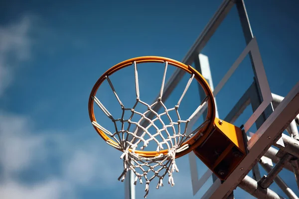 Elevate Your Game Closeup Shot Basketball Hoop Sports Court — Stock Photo, Image