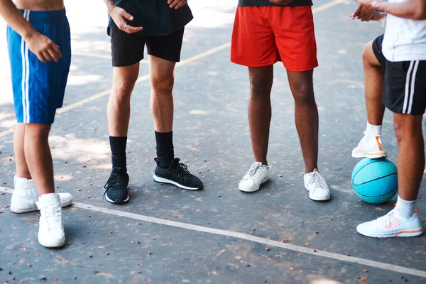 Theres Always Lots Say Basketball Closeup Shot Group Sporty Men — Stock Photo, Image