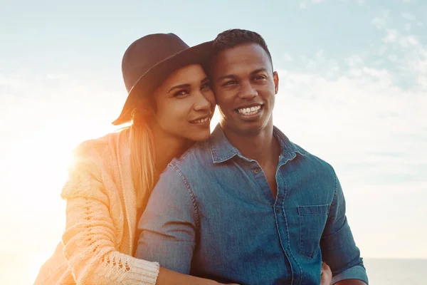 stock image Choose love every single day. a happy young couple enjoying a romantic day outdoors