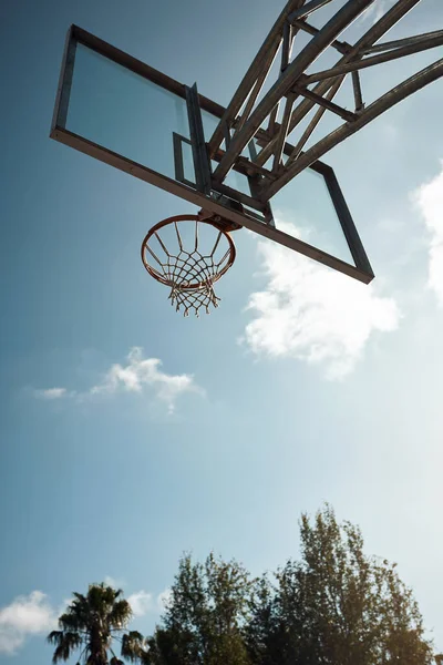 Abbiamo Tutti Una Possibilita Grandezza Primo Piano Cerchio Basket Campo — Foto Stock