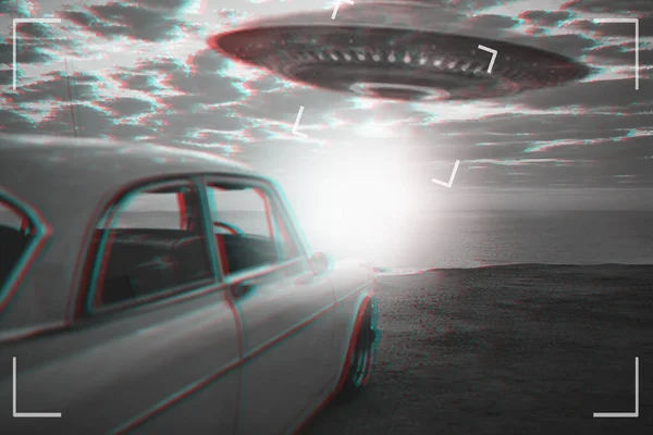 Ufo Främmande Och Sökare Videokamera Skärm För Att Spela Ett — Stockfoto