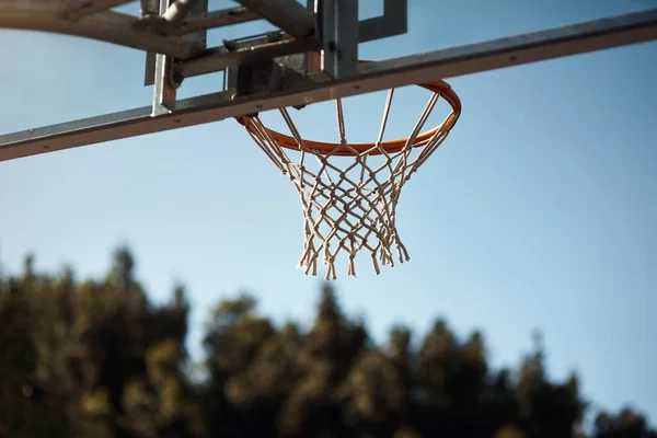 Ваш Шанс Зробити Постріл Крупним Планом Знімок Баскетбольного Кільця Спортивному — стокове фото