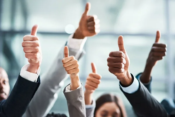 Success Thumbs Teamwork People Thank You Support Group Hands Vote — Stock Photo, Image