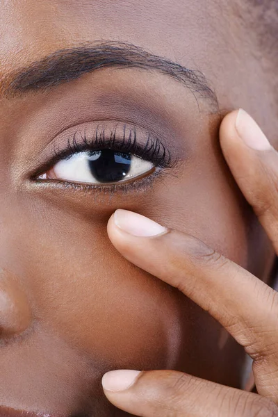 Podívej Očí Atraktivní Africké Ženské Oko — Stock fotografie