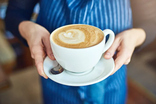 Coffee Youve Never Tasted Woman Serving Coffee Coffee Shop — Stock Photo, Image