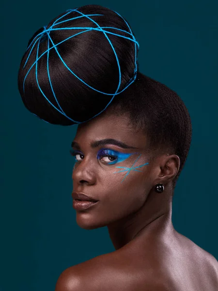 Porträt Haare Und Rücken Mit Einer Modellierten Schwarzen Frau Studio — Stockfoto