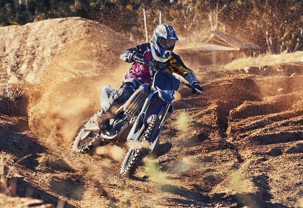 Time Rip Track Professional Motocross Rider Action — Stock Photo, Image