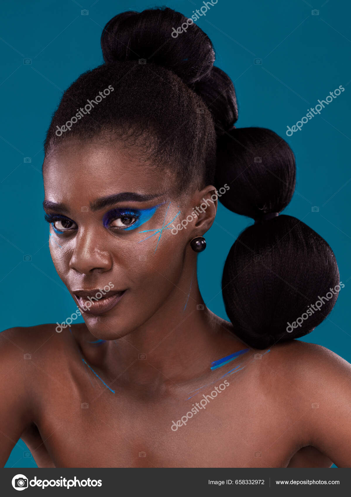 Download Beautiful Black Woman With Blue Eyes Wallpaper