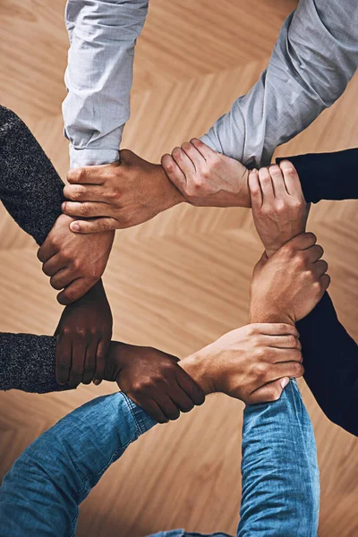 Colaboração Exploração Mãos Pessoas Negócios Com Diversidade Para Apoio Escritório — Fotografia de Stock