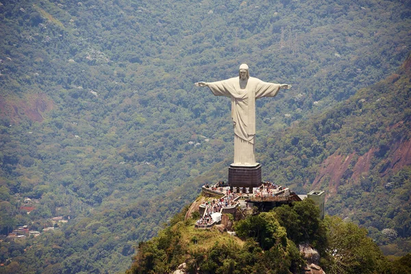 Paisaje Monumento Estatua Cristo Redentor Para Turismo Turismo Destino Turístico —  Fotos de Stock