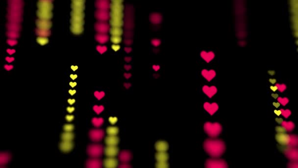 Cyfrowe Serce Odizolowane Czarnym Tle Animacja Holograficzne Abstrakcją Miłości Wzorem — Wideo stockowe