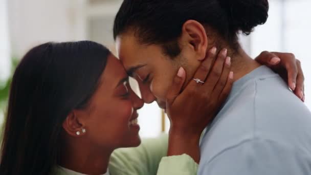 Szczęśliwy Twarz Para Miłością Związek Miłość Radością Wesoły Romantyczny Gest — Wideo stockowe