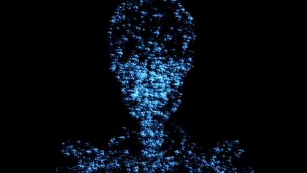 Digital Holograma Médico Con Rayos Esqueleto Para Datos Investigación Tecnología — Vídeo de stock