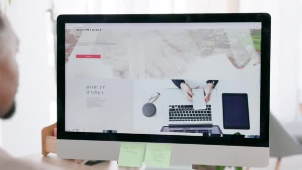 Ember Számítógép Képernyő Böngészés Honlap Honlapján Web Design Böngészés Vagy — Stock videók