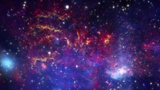 Stjärnor Nebulosa Och Rymd Med Galaxnätverk För Mjölkväg Kosmos Och — Stockvideo