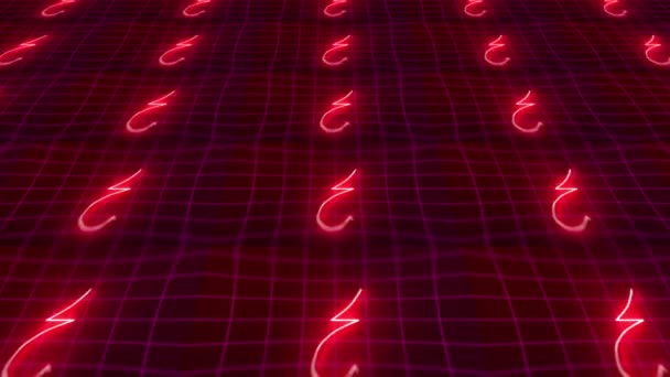 Srdce Tlukot Tep Nebo Rytmus Obrazce Pohybující Neonovém Pozadí Animace — Stock video
