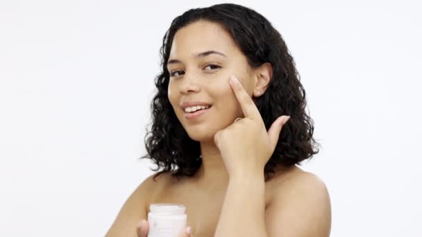 Belleza Crema Rostro Mujer Para Productos Cuidado Piel Bienestar Cosméticos — Vídeo de stock